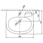 Cobra Shelter Wall Hung Round Basin 1 Taphole White - Image 2
