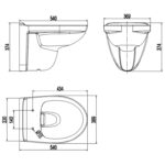 Cobra Shelter Wall Hung Pan Rimless 3&4.5L Flush No Seat White - Image 2