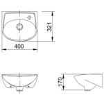 Cobra Welcome Wall Hung Small Basin White - Image 2
