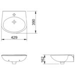 Cobra Welcome Wall Hung Medium Basin 1 Taphole White - Image 2