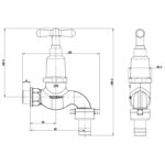 Cobra RB Heavy Pattern Hose Bibtap & Lockshield 1/2 - Image 2
