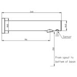 Cobra Electronic Spout Wall Type LED No Touch 15mm MI Inlet Chrome - Image 2