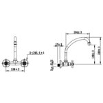 Cobra Roma Light Pattern Sink Mixer Wall Type Chrome - Image 2