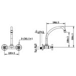 Cobra Ledimo Light Pattern Sink Mixer Wall Type Chrome - Image 2