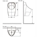 Cobra Pause Urinal Watersaving 0.9L Flush with Hanger Brackets White - Image 2