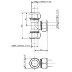 Cobra Compression Tee Equal CXCXC 15mm Rough Brass - Image 2