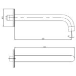 Cobra Wall Spout 230 mm Chrome - Image 2
