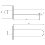 Cobra Bath Spout Wall Type 140mm Chrome - Image 2