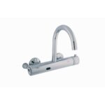 Cobra Electronic Thermostatic Exposed Mixer Wall Type Overspout 220V Mains Powered AC No Touch Over Chrome