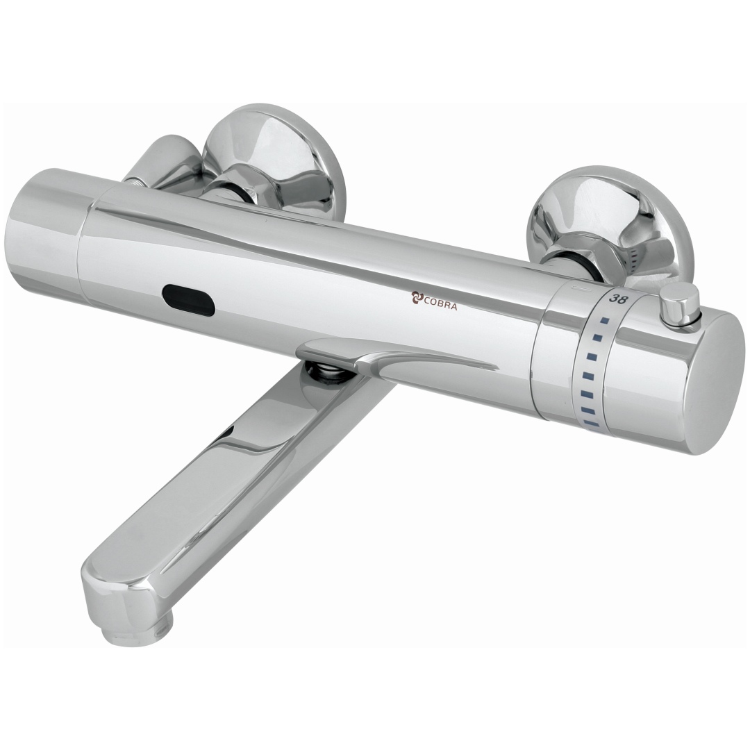 2147483647_229_DnNT0QB.jpg Cobra Electronic Thermostatic Exposed Mixer Wall Type Underspout 220V Mains Powered AC No Touch Over Chrome - Image 1
