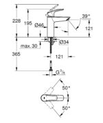 Grohe New Eurosmart Single-lever basin mixer 1/2"M-Size chrome - Image 2