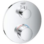 Grohe Grohtherm Thermostatic mixer for 1 outlet with shut off valve chrome