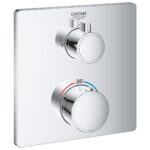 Grohe Grohtherm Thermostatic mixer for 1 outlet with shut off valve chrome