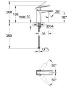 Grohe Allure Brilliant Basin Mixer 1/2"M-Size Chrome - Image 2