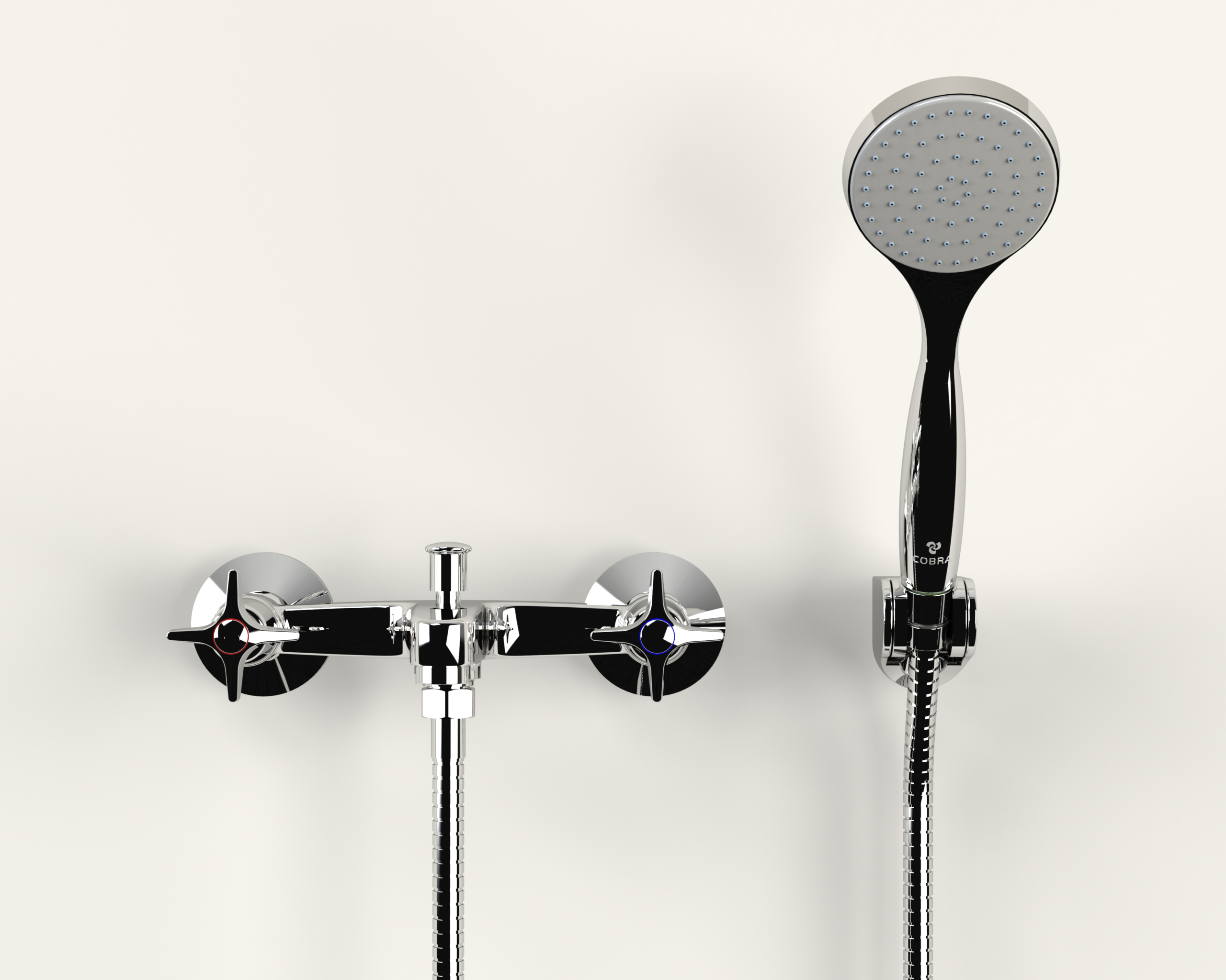 249-15-Star.png Cobra Star Original Light Pattern Bath Diverter Mixer Wall Type 1/2 MI Chrome - Image 1