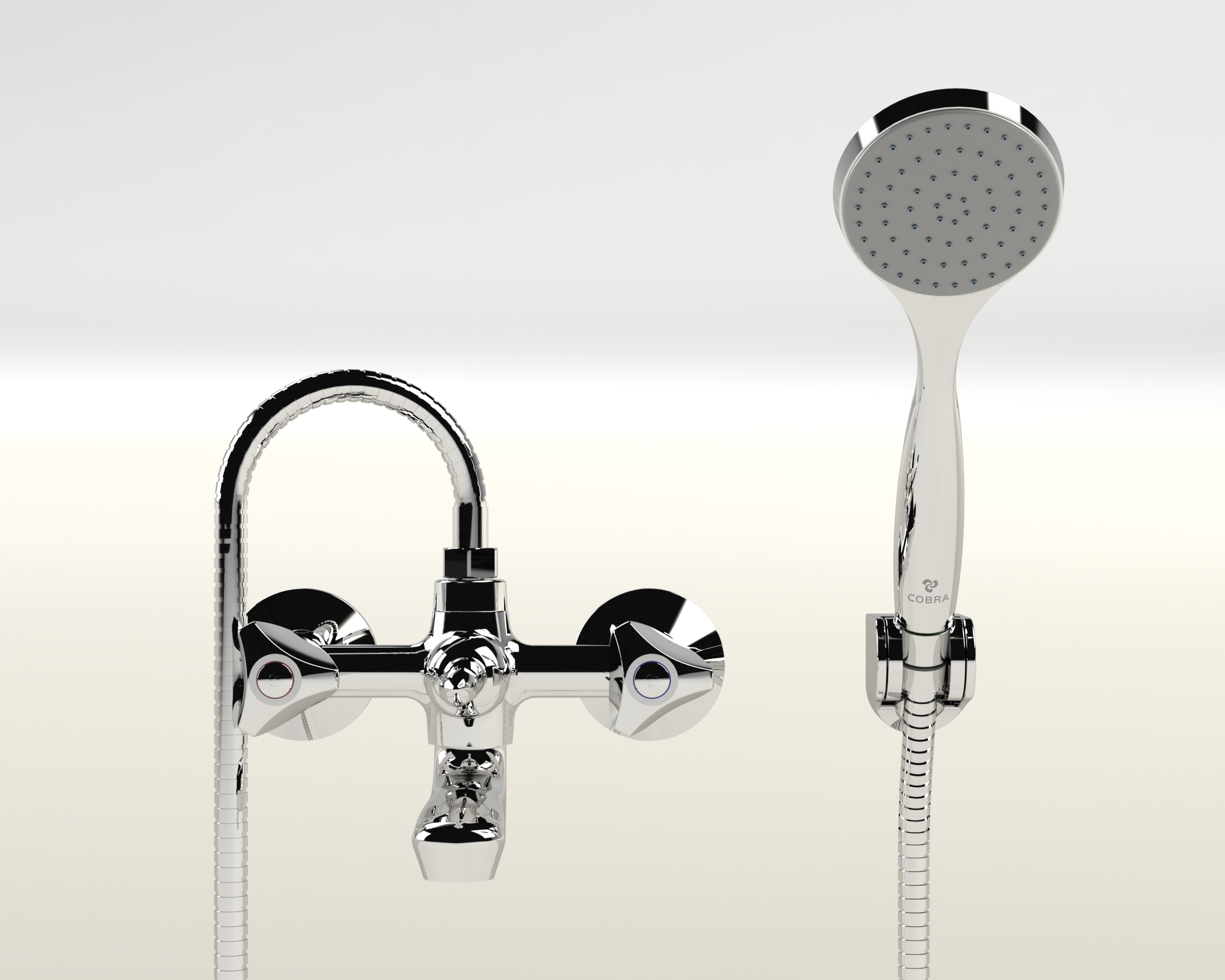 251-15-Carina.png Cobra Carina Original Light Pattern Bath Diverter Mixer Wall Type Chrome - Image 1