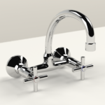 Cobra Ledimo Original Light Pattern Sink Mixer Wall Type Swivel Spout 1/2 MI Chrome