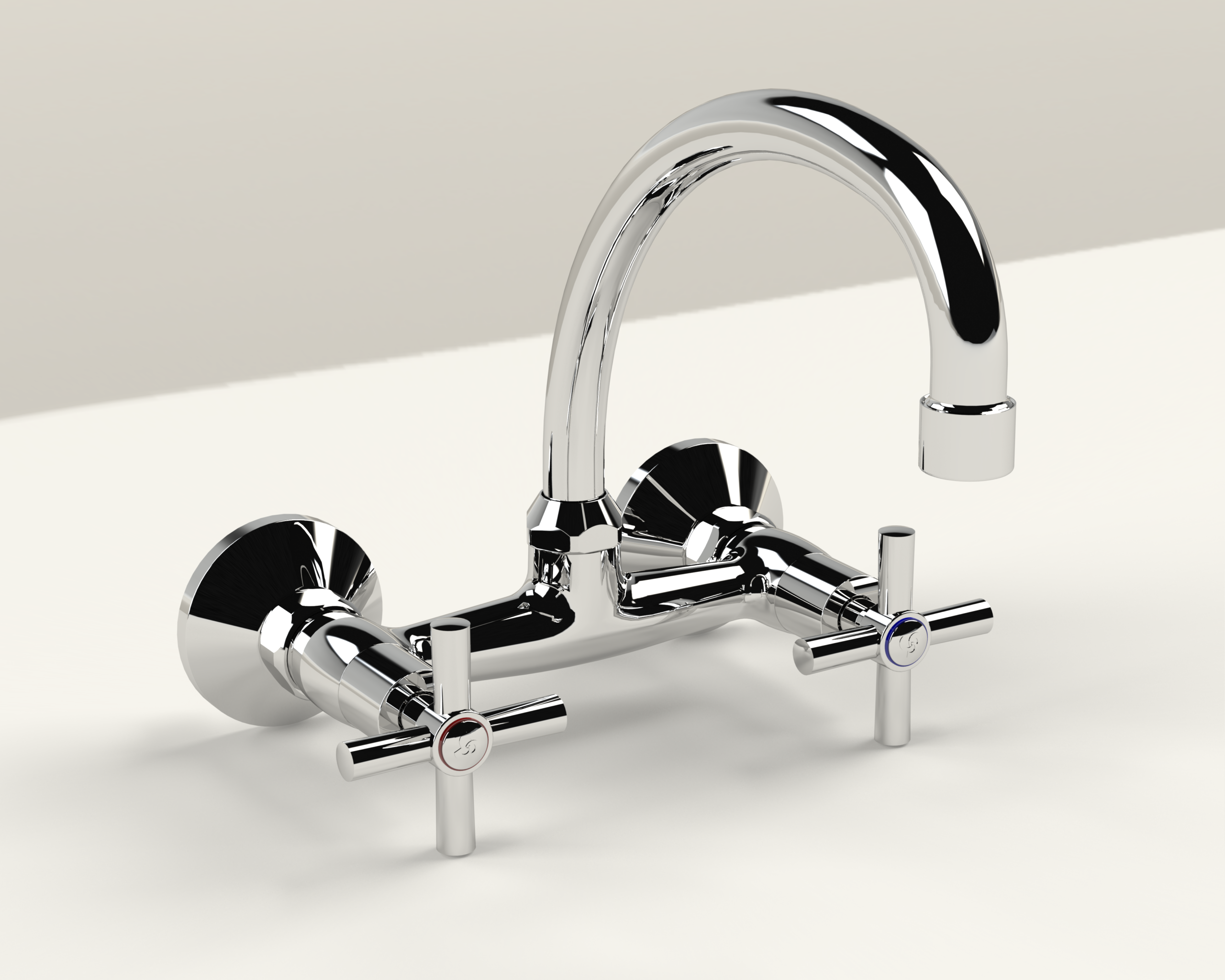 266-04-10-Ledimo_2.png Cobra Ledimo Original Light Pattern Sink Mixer Wall Type Swivel Spout 1/2 MI Chrome - Image 1