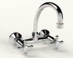 Cobra Roma Original Light Pattern Sink Mixer Wall Type Chrome