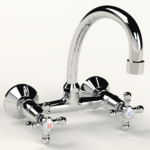 Cobra Roma Original Light Pattern Sink Mixer Wall Type Chrome