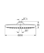 Grohe Tempesta 250 Head shower 1 spray chrome - Image 2