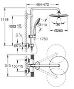 Grohe Euphoria System 260 Shower system with thermostatic mixer for wall mounting chrome - Image 2