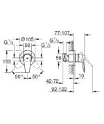 Grohe New BauEdge Single-lever shower mixer 1/2" chrome - Image 2