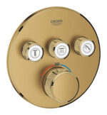 LAUNCHING MARCH 2026 Grohe Grohtherm Smartcontrol Thermostat For Concealed Installation With 3 Valves Brushed Cool Sunrise