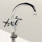 Cobra Ledimo Original Light Pattern Sink Mixer Pillar Type Swivel Spout M10X1/2FI Chrome