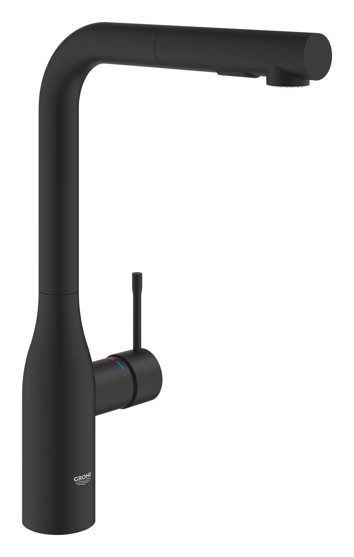 30504KF0.jpg Grohe Essence Ohm Sink L-Spout Dual Spray Phantom Black - Image 1