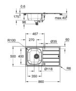 Grohe K200 Stainless steel sink with drainer stainless steel - Image 2