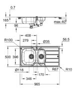 Grohe K200 Stainless Steel Sink with drainer stainless steel - Image 2
