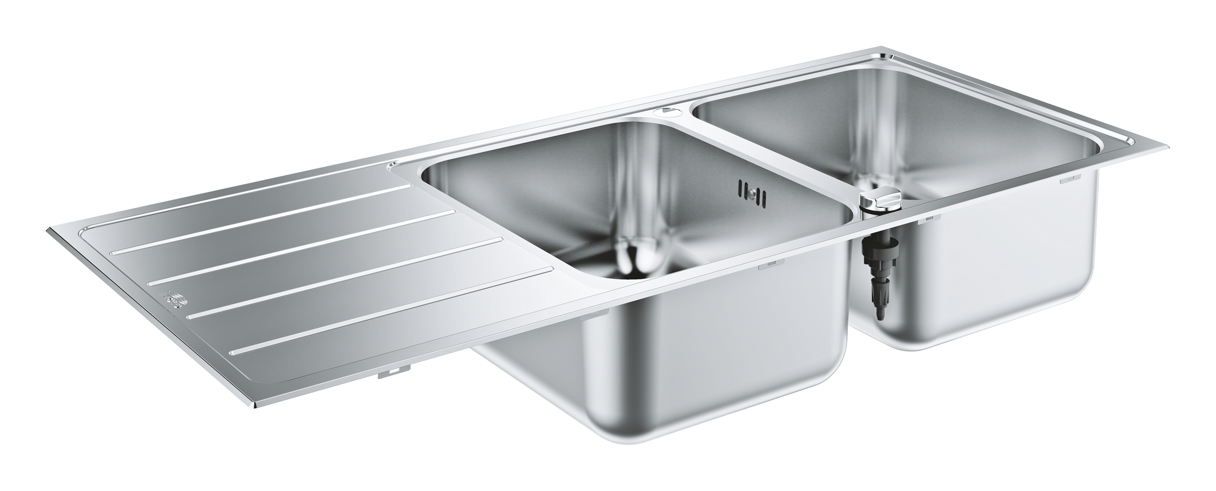 31588SD1.jpg Grohe K500 Stainless Steel Sink with drainer stainless steel - Image 1
