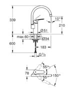 Grohe New Eurosmart Single-lever sink mixer 1/2" chrome - Image 2