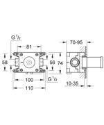 Grohe Grohtherm F Rough-In Box For Wall Shower Union 26 878 000 - Image 2
