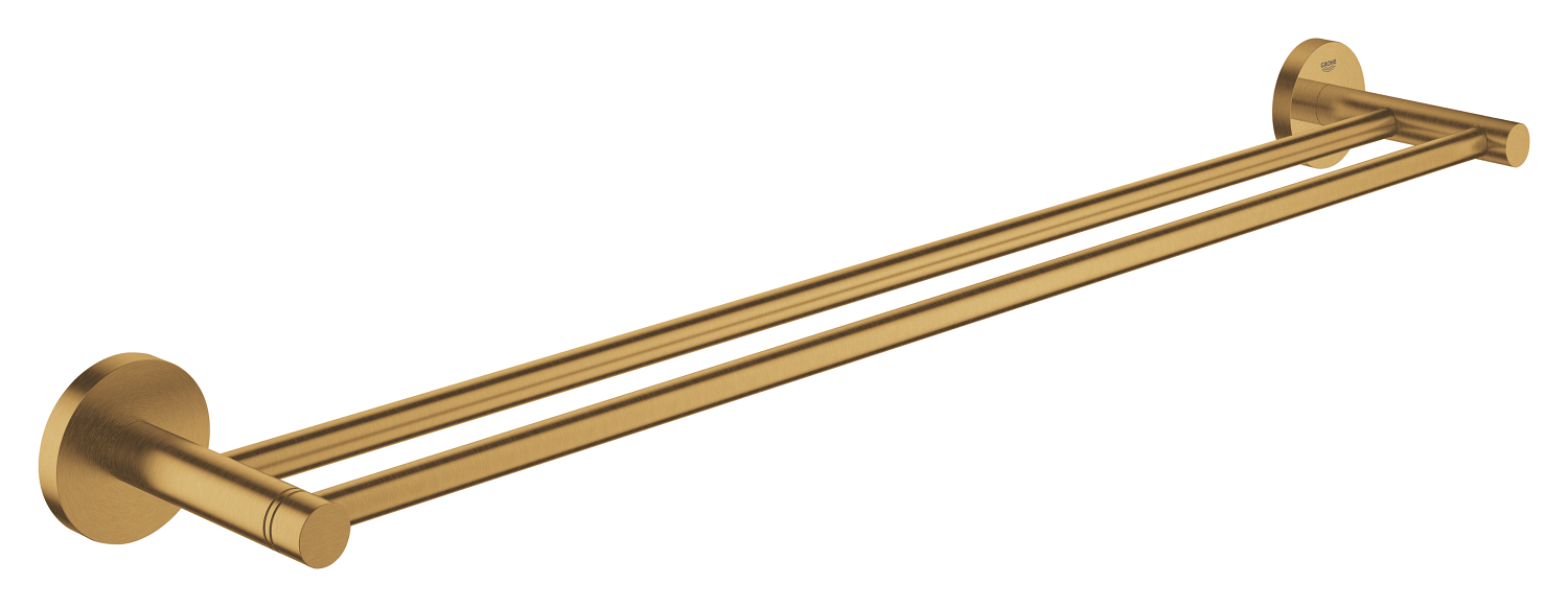 40802GN1.jpg Grohe Essentials Double towel rail brushed cool sunrise - Image 1