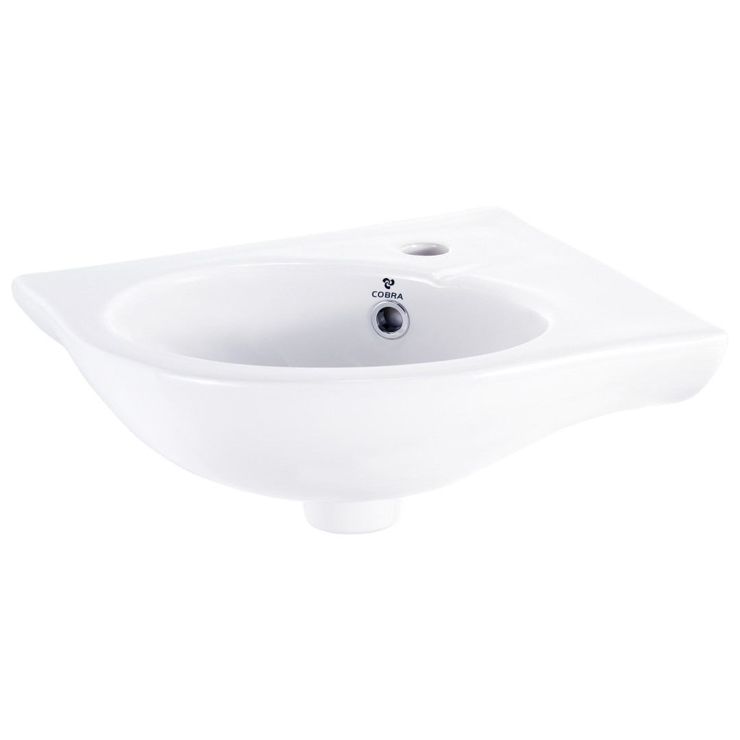40821112313_62_YNZKf0L.jpg Cobra Shelter Wall Hung Corner Basin 1 Taphole White - Image 1