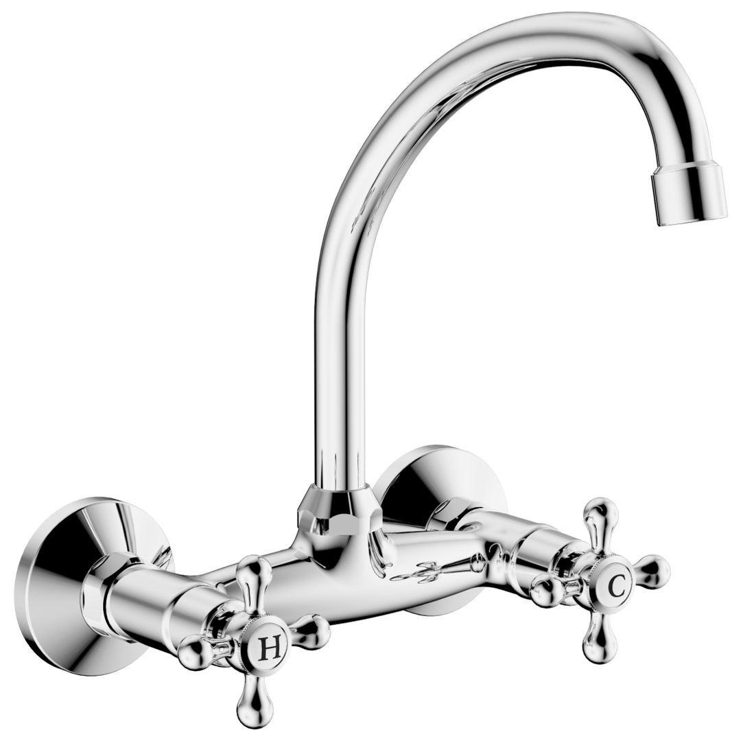 40821112313_62_hpxck75.jpg Cobra Roma Light Pattern Sink Mixer Wall Type Chrome - Image 1