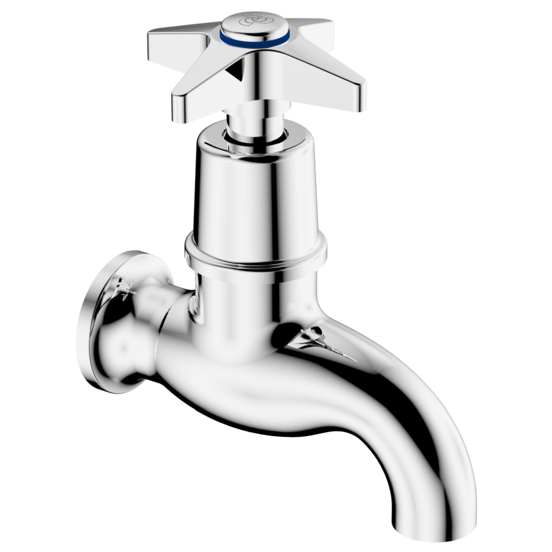 40821112313_62_j7BbDg7.jpg Cobra Star Light Pattern Bibtap Plain 3/4 Male Chrome - Image 1