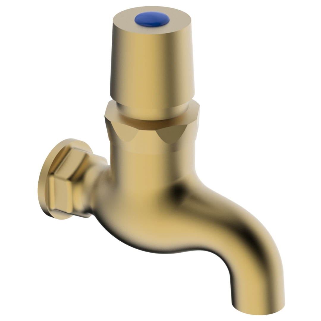 40821112313_62_j7q3KRm.jpg Cobra Demand Bibtap Press Button & Hold Rough Brass - Image 1
