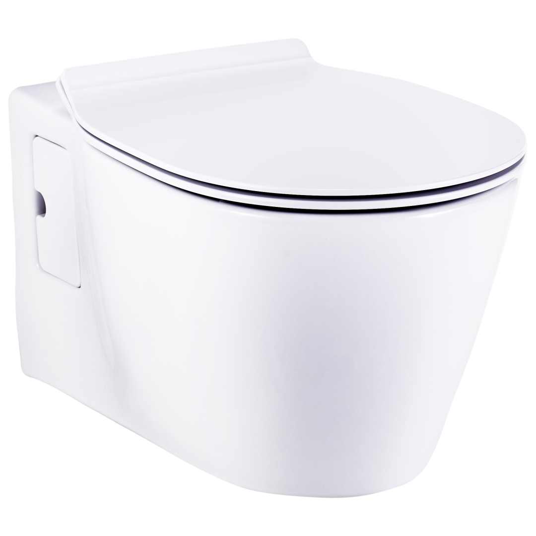 40821112313_62_n2RIAam.jpg Cobra Arrive Wall Hung Pan Box Rim 3&6L Flush No Seat White - Image 1
