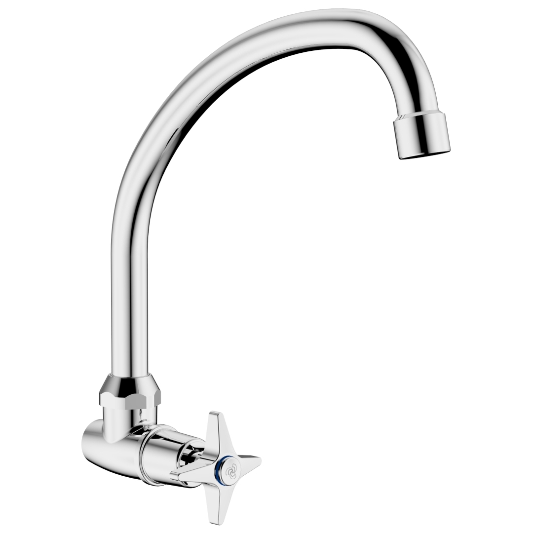 40821112313_62_qXNlxGK.jpg Cobra Star Light Pattern Wall Type Tap Swivel Chrome - Image 1