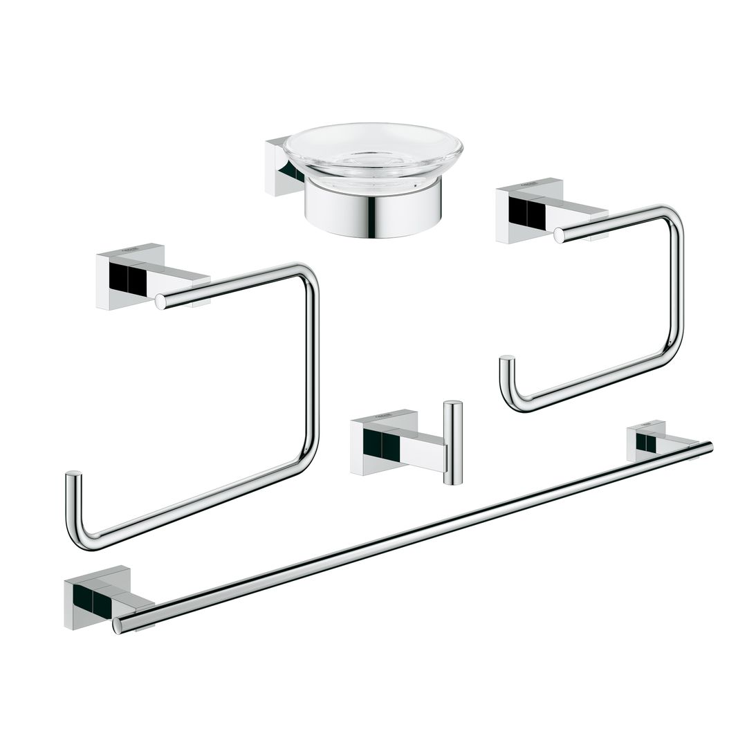 42016111835_20_Fd8j1nT.jpg Grohe Essentials Cube Master bathroom accessories set 5-in-1 chrome - Image 1