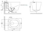 Cobra Arrive Wall Hung Pan Box Rim 3&6L Flush No Seat White - Image 2