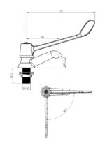 Cobra Medical Heavy Pattern Pillar Tap Red Male Chrome - Image 2