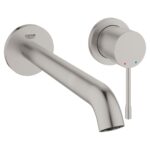 Grohe Essence Two-Hole Basin Mixer L-Size Supersteel