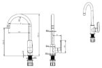 Cobra Seine Sink Mixer Pillar Type Chrome - Image 2