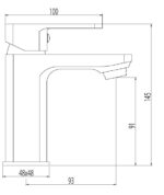 Cobra Arrive Basin Mixer Flow Rate Restricted to 5.7l/min Matte Black - Image 2