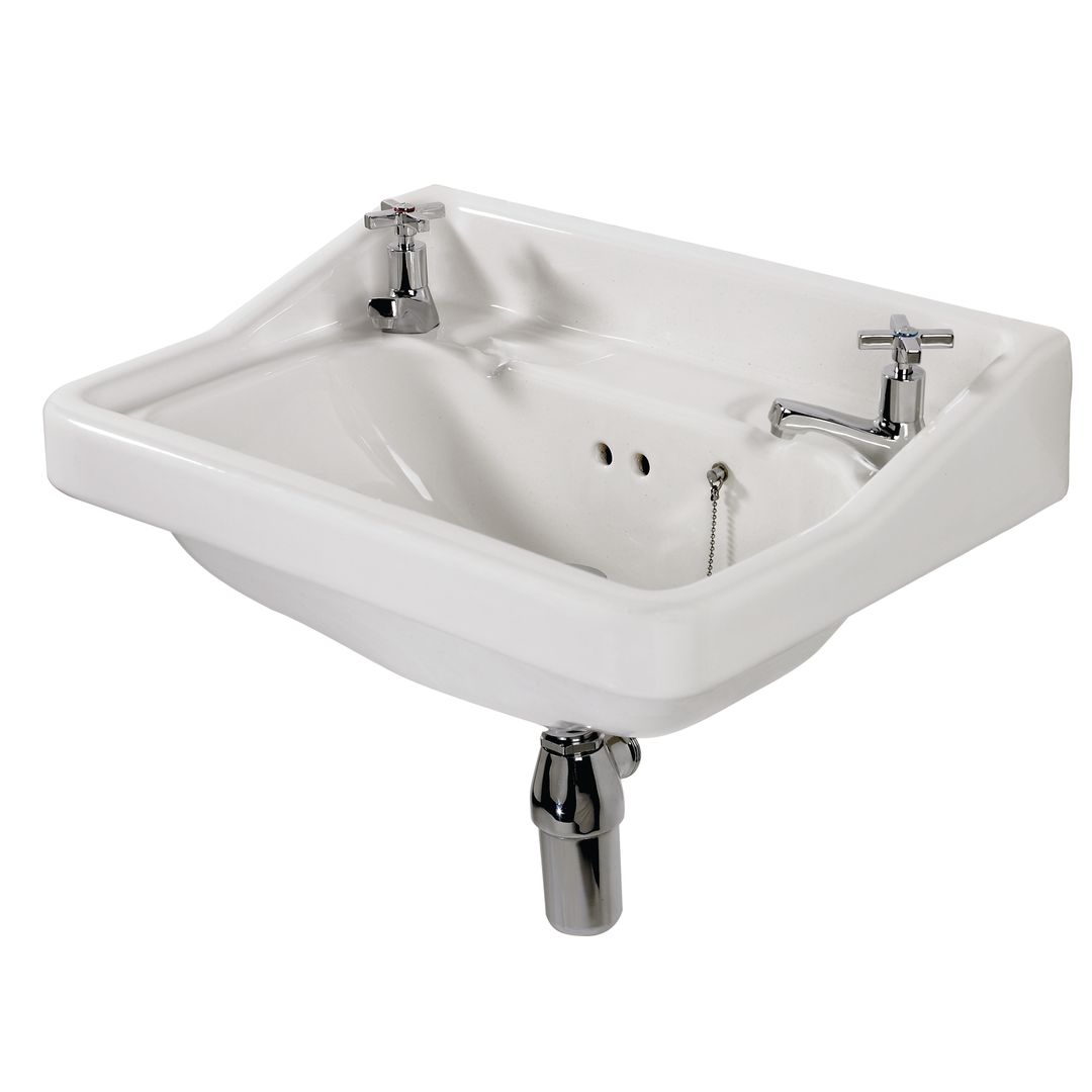 60517103441_29_GFhIV36.jpg Vaal Springbok Wall Hung Basin 2 Taphole White - Image 1