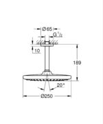 Grohe Tempesta 250 Head Shower Set Ceiling 142 mm, 1 Spray Matte Black - Image 2